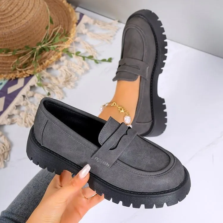 Womens Loafers Shoes Platform Chunky Penny Loafer Women's Slip-on Loafers Comfort Casual Fashion Business Work Shoes Casual Walking Flats Dress Shoes