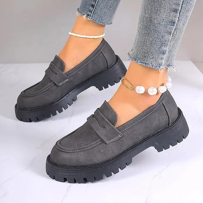 Womens Loafers Shoes Platform Chunky Penny Loafer Women's Slip-on Loafers Comfort Casual Fashion Business Work Shoes Casual Walking Flats Dress Shoes