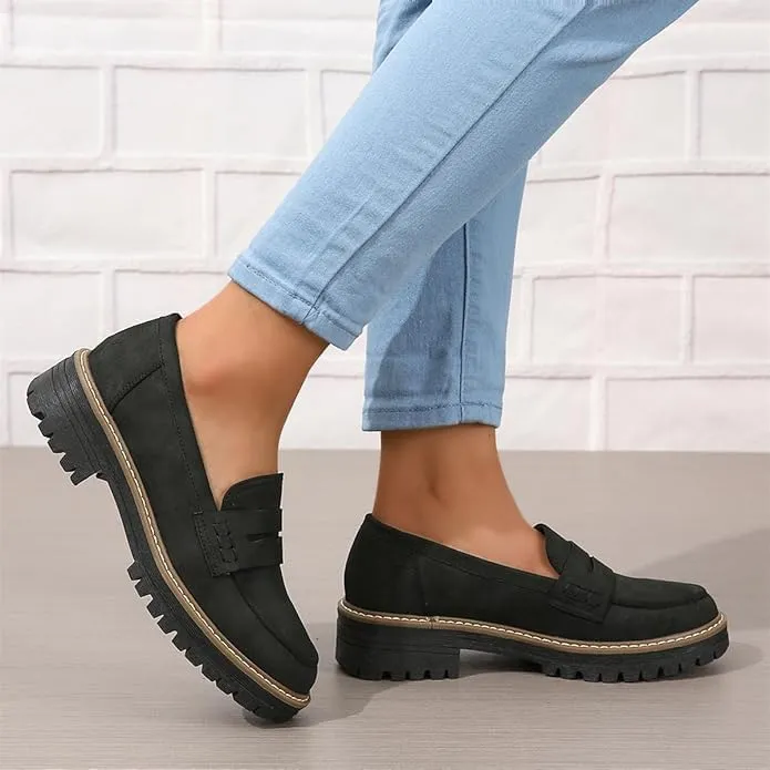 Womens Loafers Shoes Platform Chunky Penny Loafer Women's Slip-on Loafers Comfort Casual Fashion Business Work Shoes Casual Walking Flats Dress Shoes