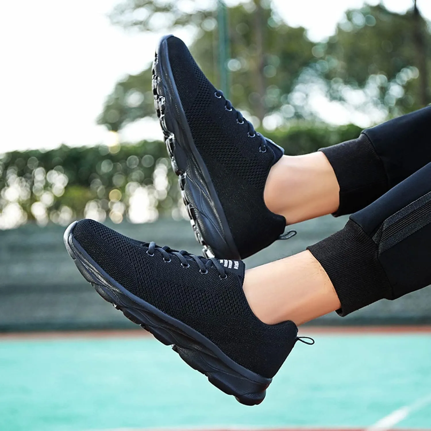 Women's Tennis Walking Shoes Sneakers Breathable Lightweight Casual Comfort Fashion Sneaker Size 6.511.5, Womens Shoes Sneakers Wide Lace Up Trendy White Sneakers For Women 2023 (Black, 9.5-10)