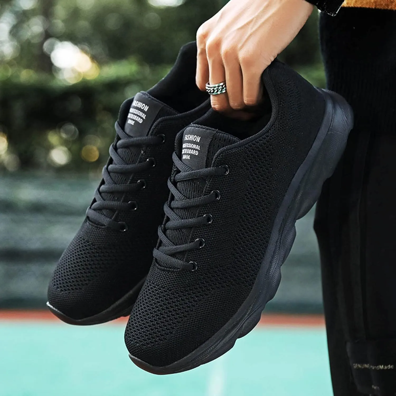 Women's Tennis Walking Shoes Sneakers Breathable Lightweight Casual Comfort Fashion Sneaker Size 6.511.5, Womens Shoes Sneakers Wide Lace Up Trendy White Sneakers For Women 2023 (Black, 9.5-10)