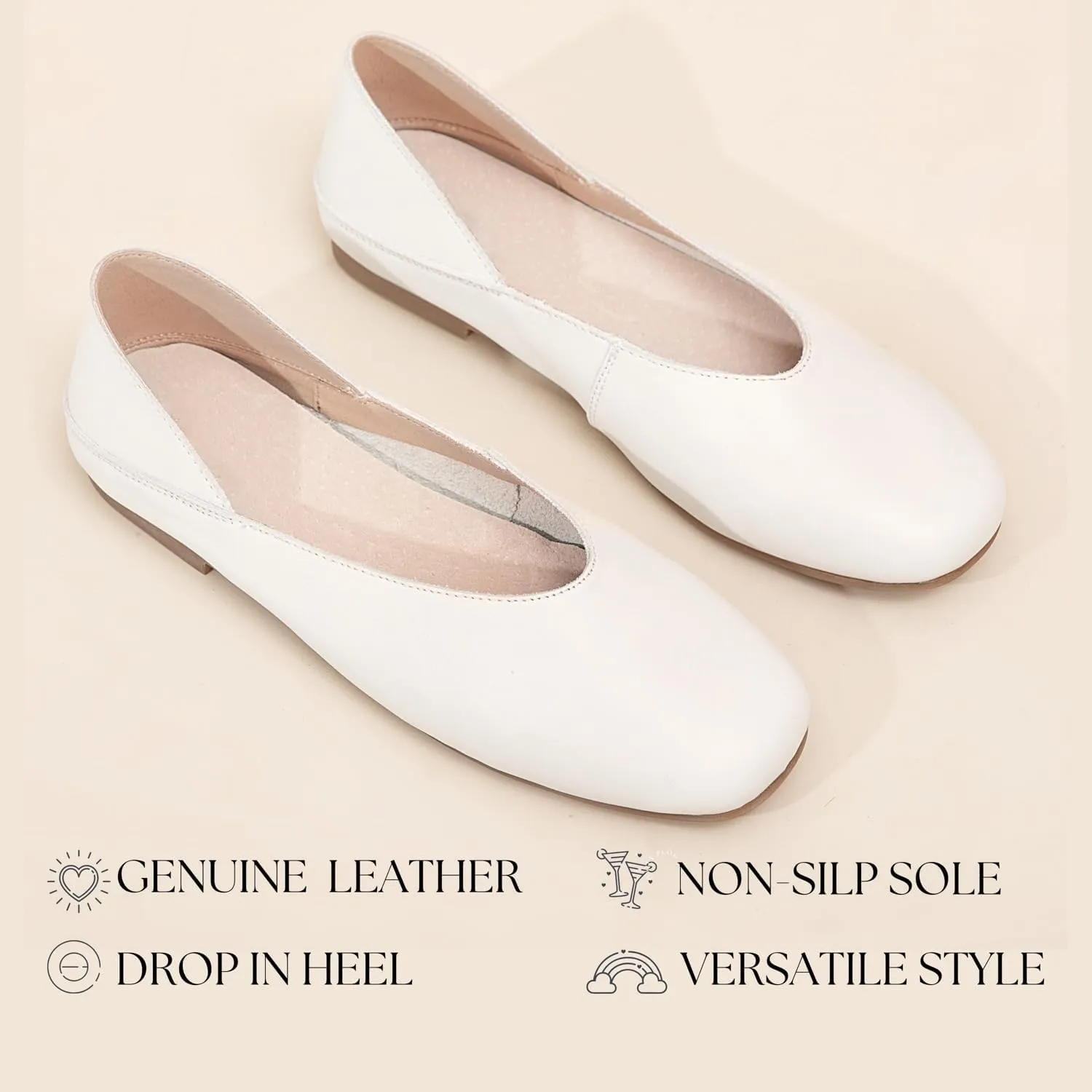WONDERWAY Womens Foldable Ballet Flats, Comfortable Flat Breathable Ballet Shoes