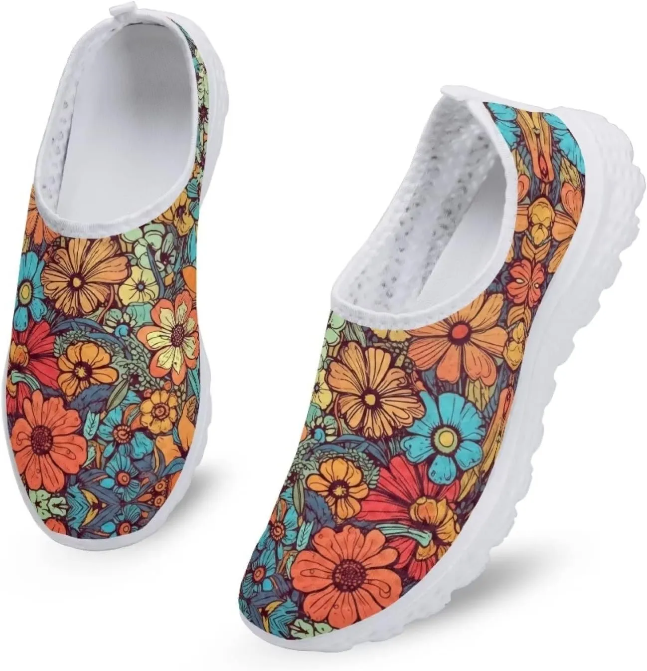 YEXIATODO Trendy Shoes for Womens Slip on Walking Shoes Comfortable Non-Slip